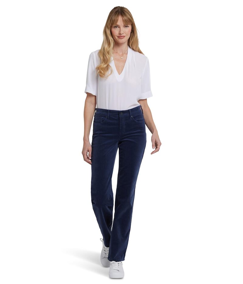 エヌワイディージェイ レディース ボトムス カジュアルパンツ コーデュロイ NYDJ Marilyn Straight Corduroy Pants Dark Night｜ReVida 店