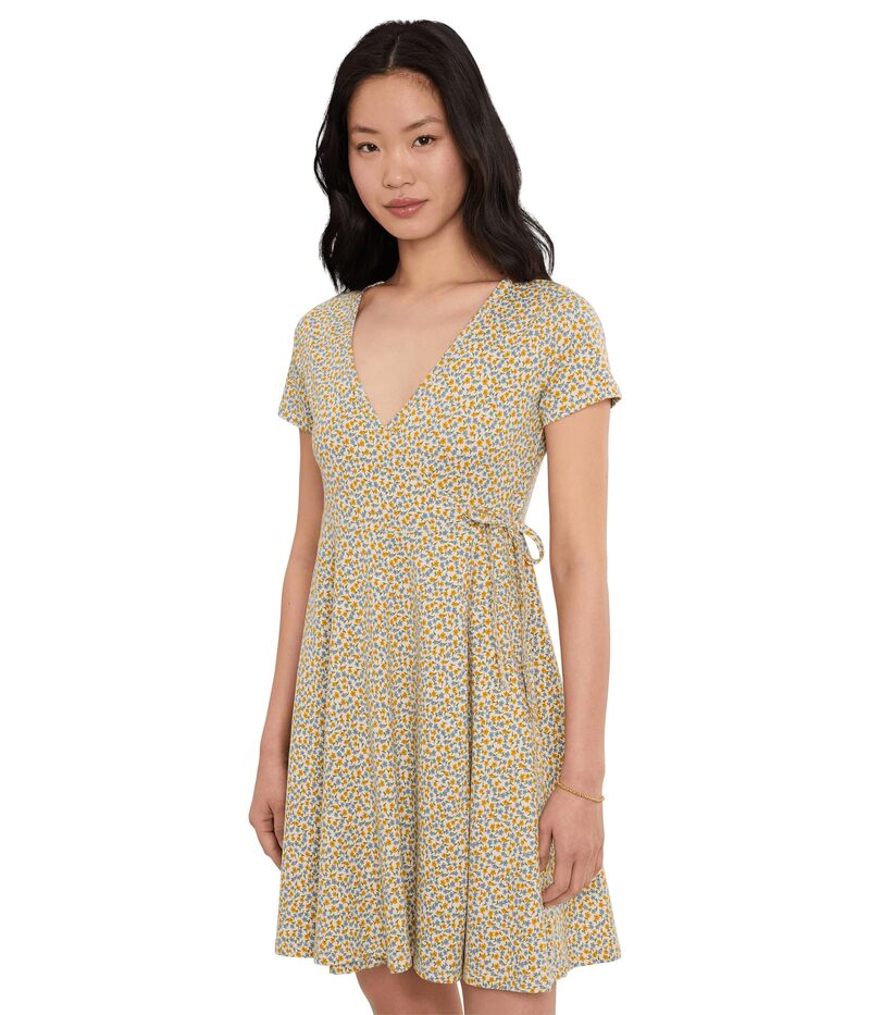 ドード アンドコー レディース トップス ワンピース Toad&Co Freesia Wrap Short Sleeve Dress Gold Print ゴールド｜ReVida 店 29,480円