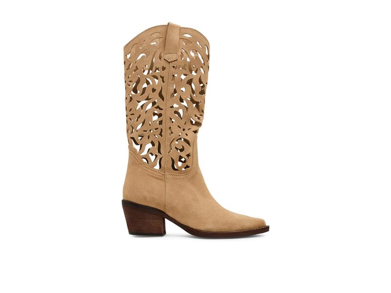 スティーブ マデン レディース シューズ ブーツ・レインブーツ Steve Madden Albany Taupe Suede Cutout トープ｜ReVida 店