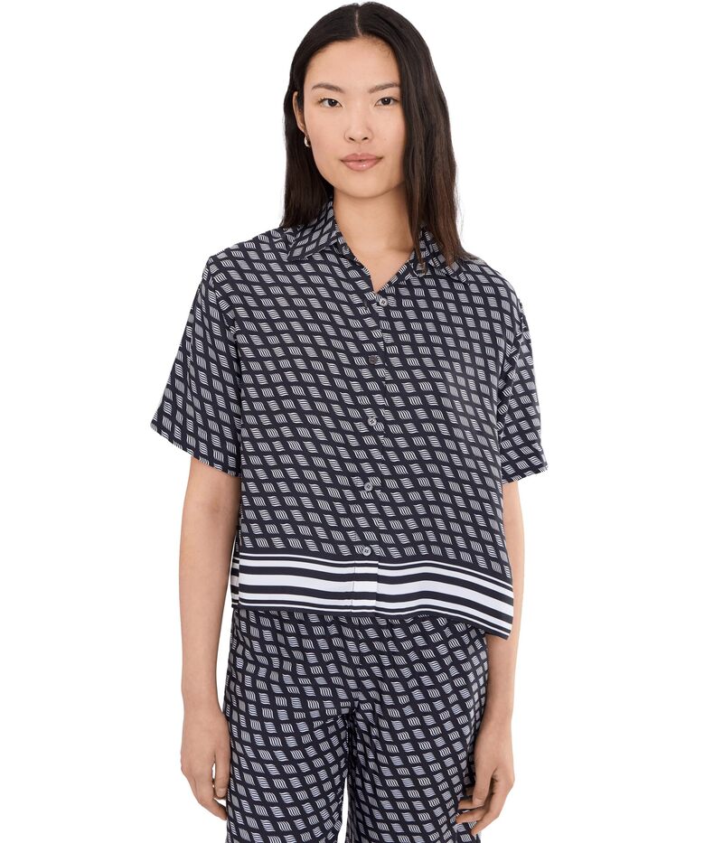 メイドウェル レディース トップス シャツ Madewell Vivian Shirt with Pocket - Viscose Twill Classic Navy ネイビー｜ReVida 店