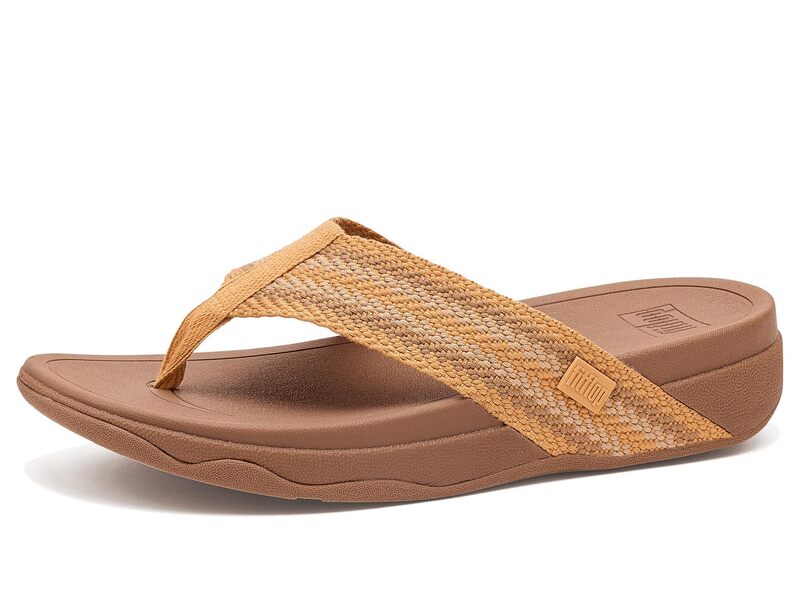 フィットフロップ レディース シューズ ヒール サンダル FitFlop Surfa Stripe-Webbing Toe-Post Sandals Turmeric/Classic Tan Mix タン|ReVida 店