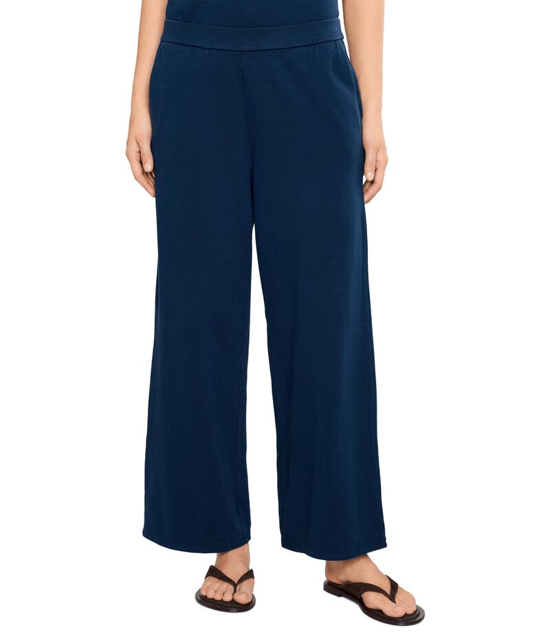 エイリーンフィッシャー レディース ボトムス カジュアルパンツ パイル アンクル Eileen Fisher Garment Dyed Terry Wide Ankle Pants Deep Dive|ReVida 店