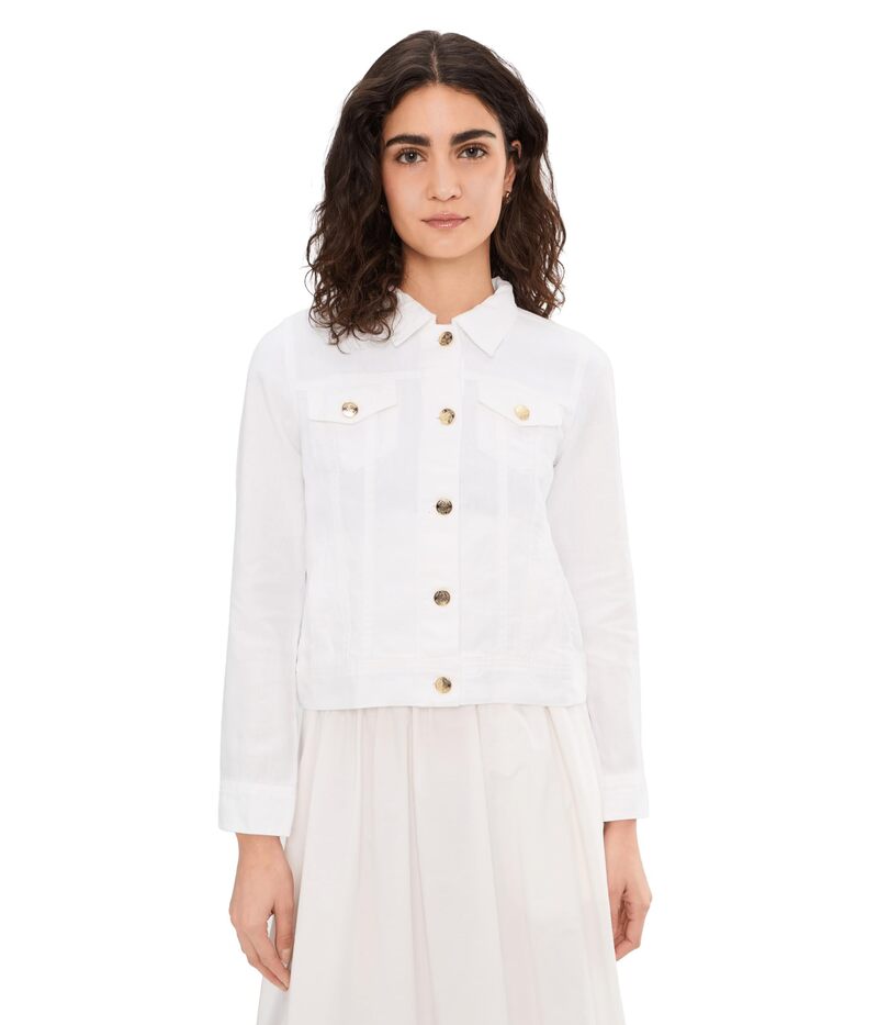 リリーピュリッツァー レディース アウター コート リネン ジャケット Lilly Pulitzer Seaspray Linen Jacket Resort White ホワイト|ReVida 店