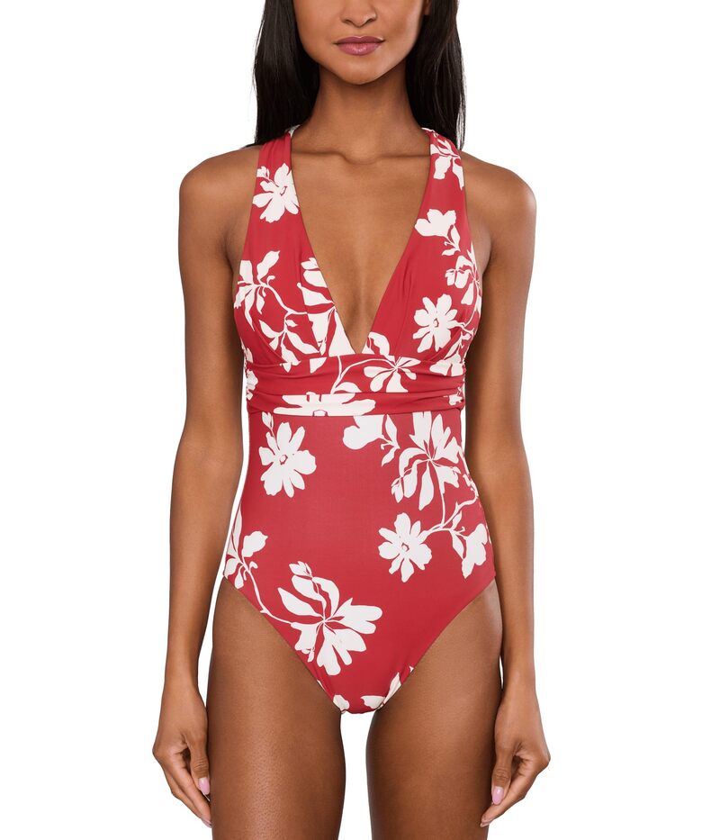 シーフォリー レディース 水着 上下セット Seafolly Mayflower Cross Back One-Piece Cosmo Red レッド｜ReVida 店