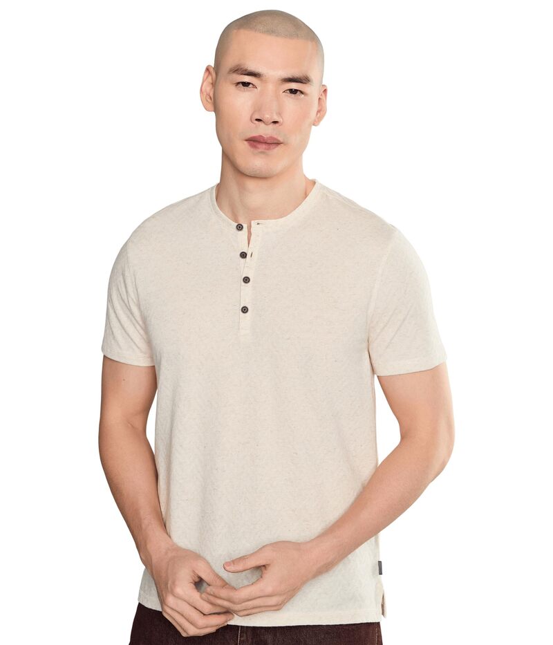 ジョンバルベイトス メンズ トップス シャツ John Varvatos Elm Henley K7387f26 Linen|ReVida 店
