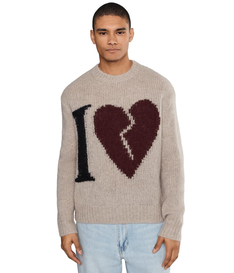 オールセインツ メンズ アウター ニット・セーター AllSaints Lover Knit Crew Pebble Brown ブラウン|ReVida 店