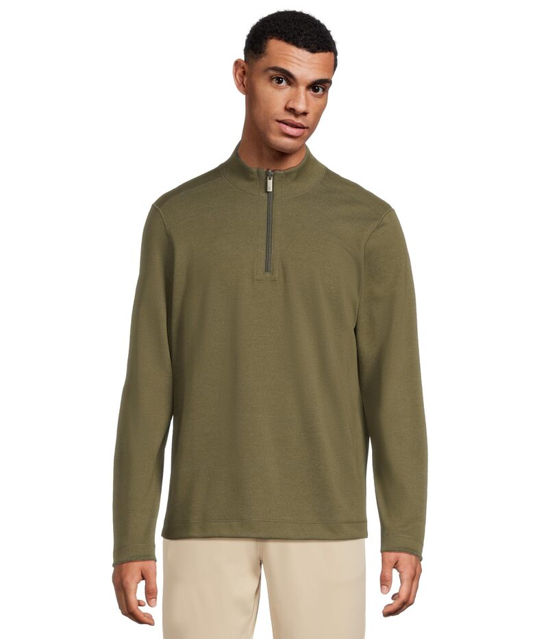 ジョンストンアンドマーフィー メンズ アウター ニット・セーター Johnston & Murphy Xc4R Performance Reversible Quarter-zip Olive/Navy ネイビー|ReVida 店