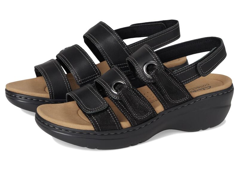 クラークス レディース シューズ ヒール Clarks Merliah 2 Bali Black Combi Leather ブラック｜ReVida 店