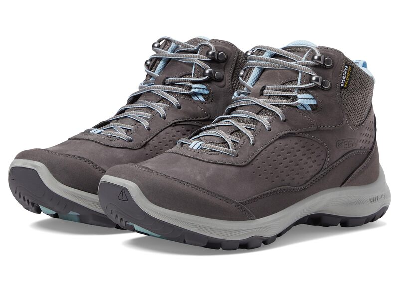 キーン レディース シューズ スニーカー KEEN Terradora Explorer Mid Waterproof Steel Grey/Clear Sky グレー|ReVida 店