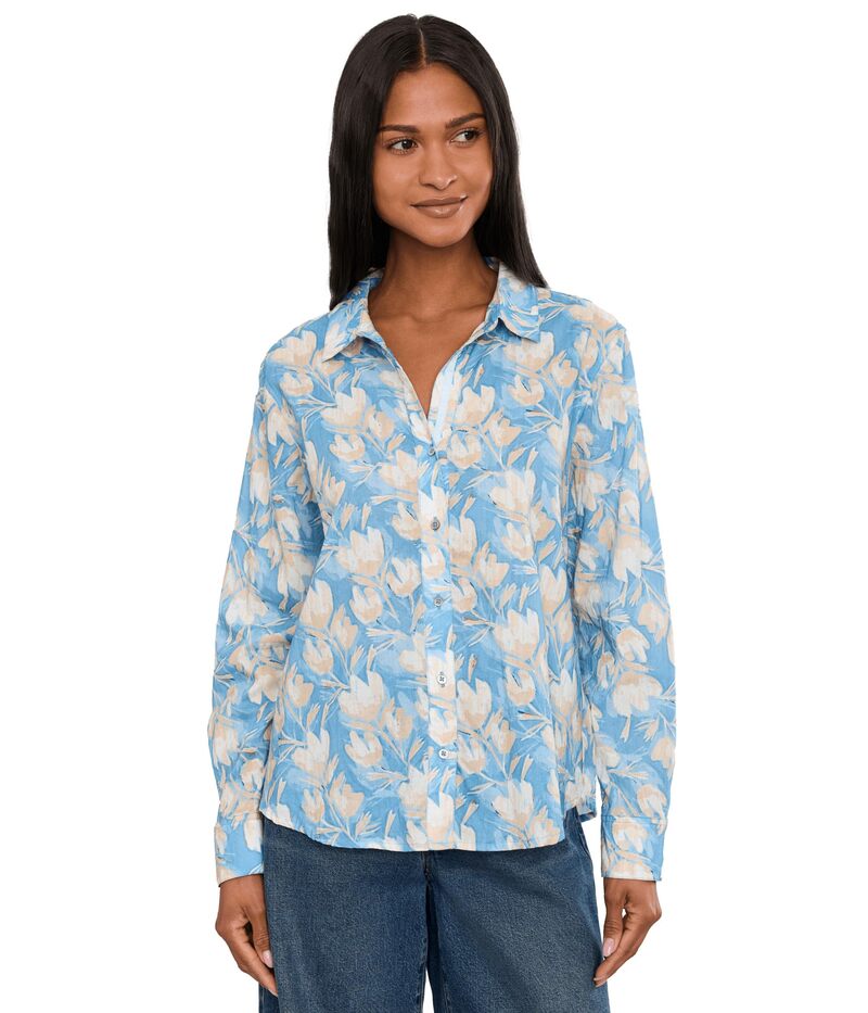 ニックプラスゾーイ レディース トップス シャツ フラワー柄 コットン フラワー NZ by NIC+ZOE Shadow Floral Core Cotton Shirt Blue Multi ブルー|ReVida 店