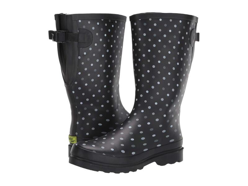 ウエスタンチーフ レディース シューズ ブーツ・レインブーツ プリント Western Chief Waterproof Printed Wide Calf Rain Boot Simple Dot Pop Black ブラック|ReVida 店