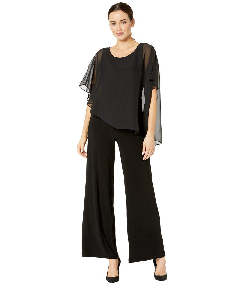 限定セール オールインワン サロペット トップス ジャンプスーツ レディース パペル アドリアナ Matte Black Jumpsuit Overlay Cape Jersey Firstbev Ng