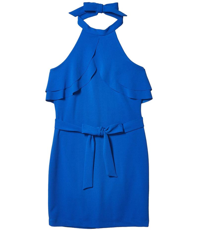 当社の レディース ベベ ワンピース Blue Dress Ruffle Halter Crepe Scuba トップス 09 Blue Spmau Ac In