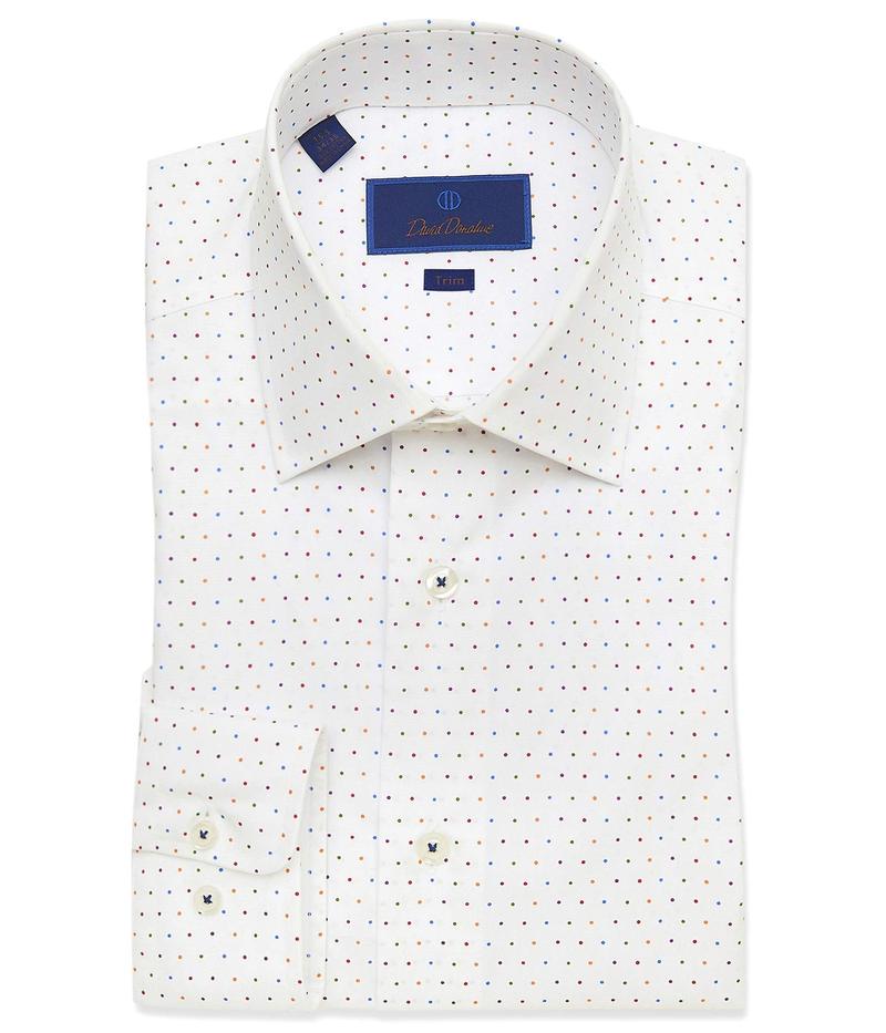 国内発送 デイビッドドナヒュー メンズ シャツ トップス Trim Fit Multi Dot Dress Shirt White Multi 定番のお歳暮 Digitalbrothers Lt