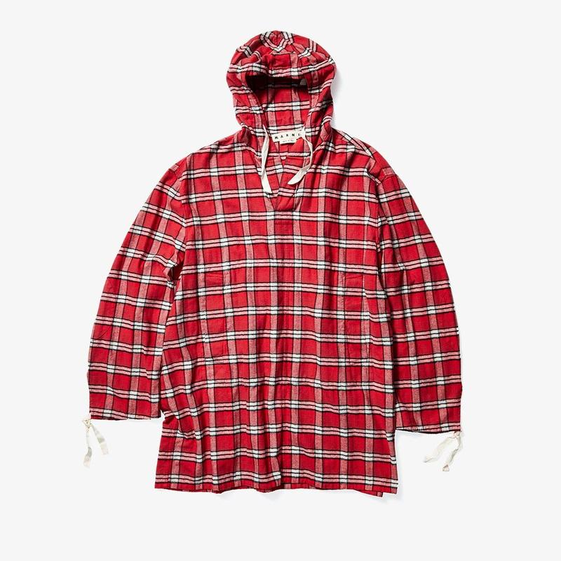 福袋セール Runway Hooded アウター コート メンズ マルニ Shirt Check Red Jacket 09 Redche Kalnica Eu