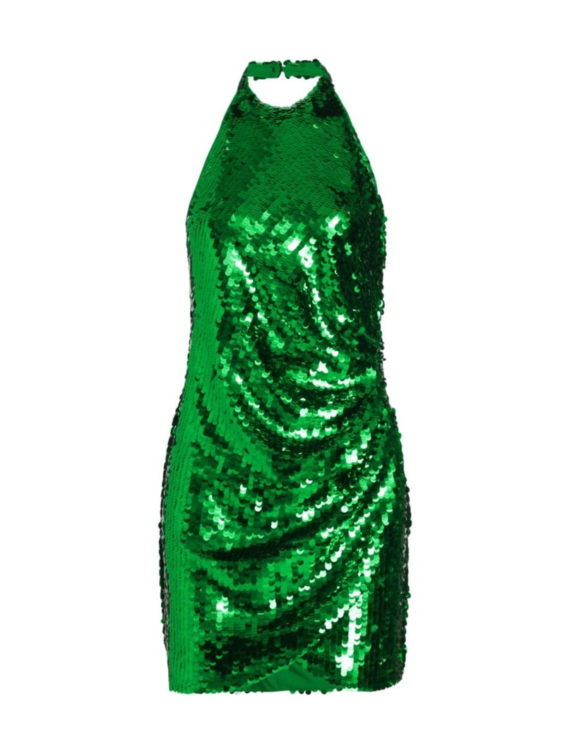 【楽天市場】【送料無料】 ロニーコボ レディース ワンピース トップス Jo Draped Sequined Minidress green