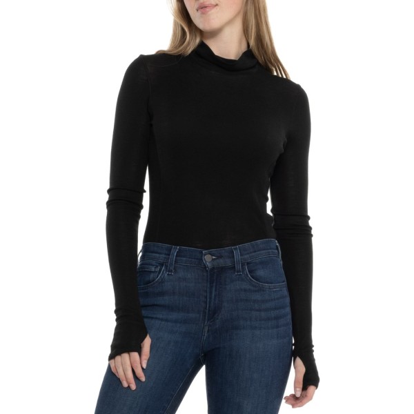 アイスブレーカー レディース トップス シャツ ハイネック ウール ボディースーツ Icebreaker Queens High Neck Bodysuit - Merino Wool Long Sleeve Black ブラック