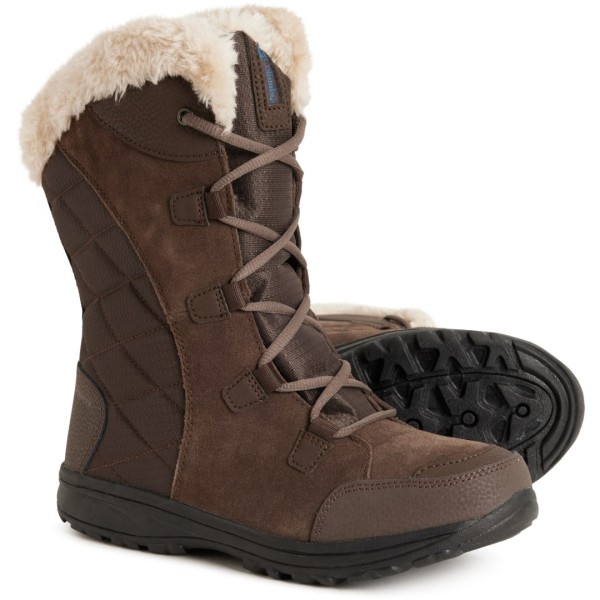 コロンビア レディース シューズ ブーツ・レインブーツ レザー Columbia Sportswear Ice Maiden II Omni-Tech Snow Boots - Waterproof Insulated Leather (For Women) Cordovan