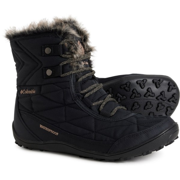 コロンビア レディース シューズ ブーツ・レインブーツ Columbia Sportswear Minx Shorty III Omni-Tech Boots - Waterproof Insulated (For Women) Black/Pebble ブラック