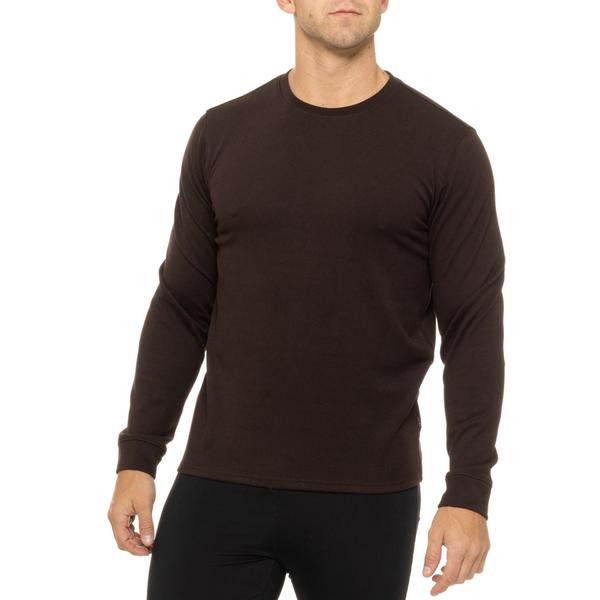 ソイブ メンズ トップス シャツ クルーネック Soybu Cozy Honeycomb Shirt - Crew Neck Long Sleeve Java