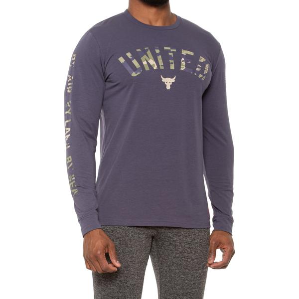 アンダーアーマー メンズ トップス シャツ Under Armour Project Rock Vet Day T-Shirt - Long Sleeve Tempered Steel