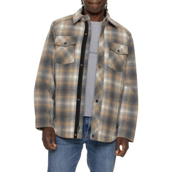 ペンドルトン メンズ アウター ジャケット・ブルゾン シャツ Pendleton Oswego Shirt Jacket - Insulated Grey Camel Plaid グレー
