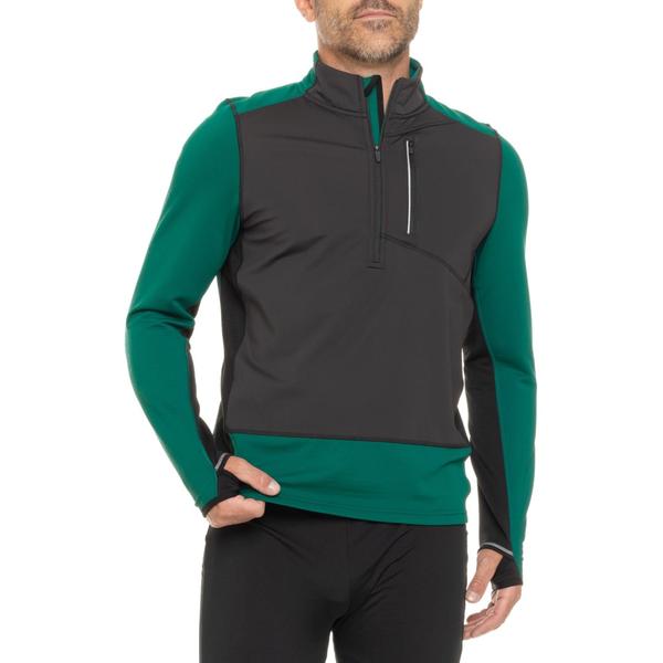 スマートウール メンズ トップス シャツ フリース SmartWool Active Fleece Wind Shirt - Zip Neck Merino Woolong Sleevergreen
