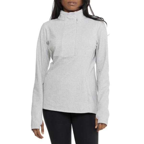 キョーダン レディース トップス シャツ モックネック Kyodan Warmhand Mock Neck Shirt - Zip Neck Long Sleeve Snow/Ivory Mix Herringbone アイボリー