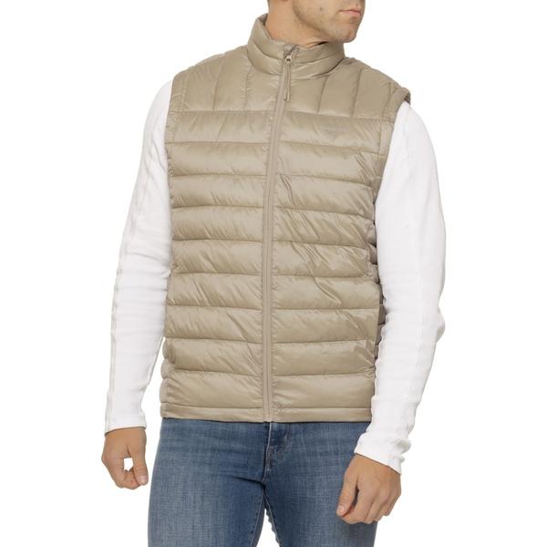 ランズエンド メンズ アウター ジャケット・ブルゾン ベスト Lands' End Packable Puffer Vest - Insulated Khaki カーキ