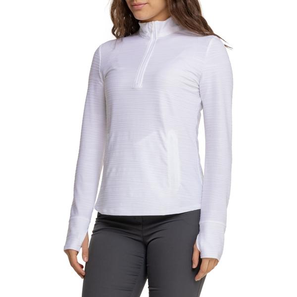 トッミーバハマ レディース トップス シャツ ジャケット Tommy Bahama Jacquard Active Zip Neck Jacket - UPF 50 Long Sleeve Bright White ホワイト