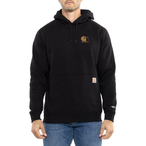 鉄道車両ハート型 メンズ トップス プルオーバー ロゴタイプ パーカー Carhartt 107064 Force Logo Hoodie - Factory Seconds Black 黒いこと