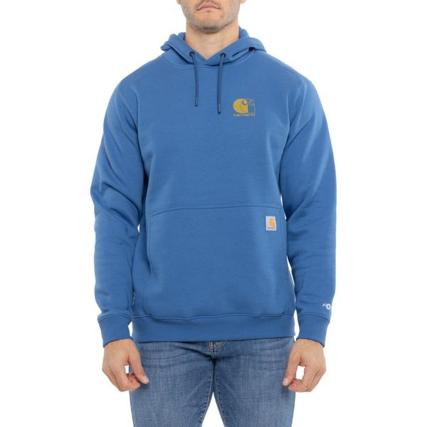 鉄道車両ハート型 メンズ トップス プルオーバー ロゴタイプ パーカー Carhartt 107064 Force Logo Hoodie - Factory Seconds Dark Horizon Blue 青色