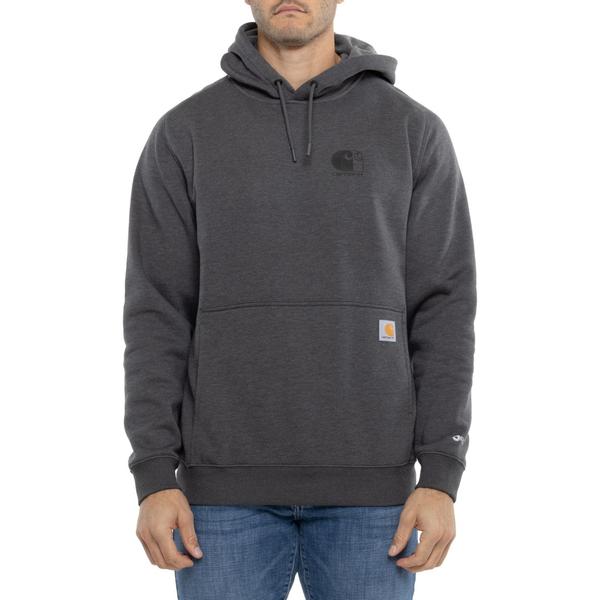 鉄道車両ハート型 メンズ トップス プルオーバー ロゴタイプ パーカー Carhartt 107064 Force Logo Hoodie - Factory Seconds Carbon Heather ギョリュウモドキ