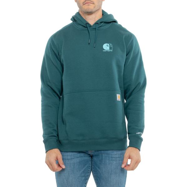 鉄道車両ハート型 メンズ トップス プルオーバー ロゴタイプ パーカー Carhartt 107064 Force Logo Hoodie - Factory Seconds Greenstone