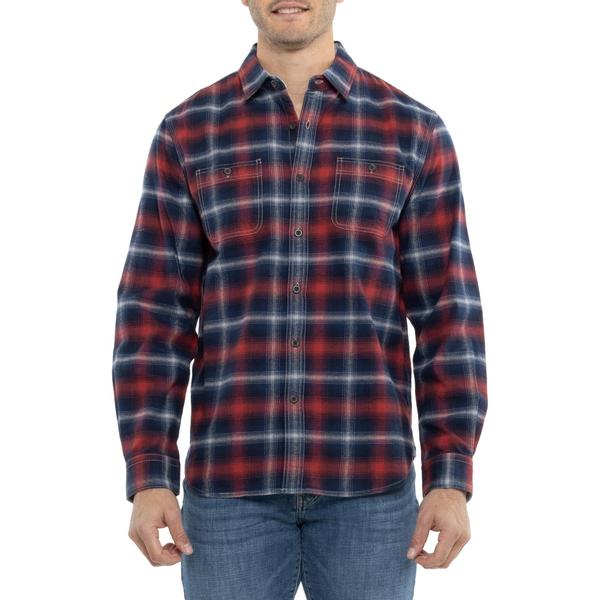 トゥルーグリット メンズ トップス シャツ True Grit Fireside Stretch Flannel Shirt - Long Sleeve Navy ネイビー