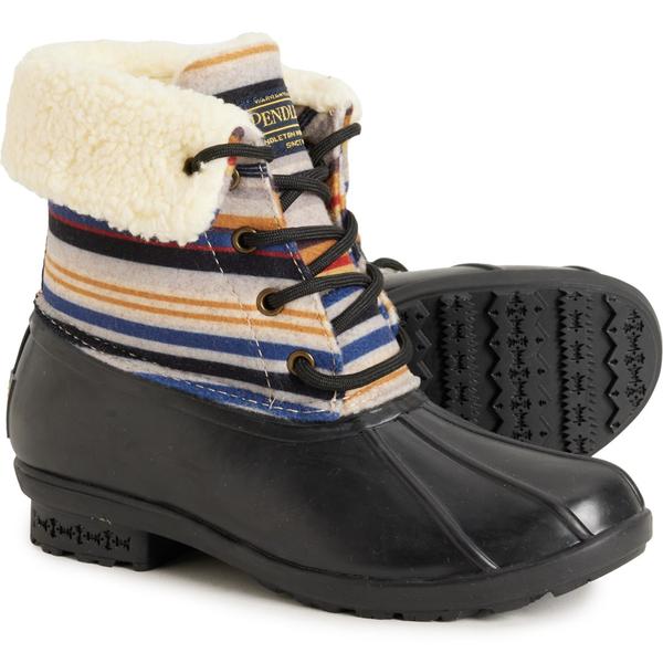 ペンドルトン レディース シューズ ブーツ・レインブーツ Pendleton Bridger Stripe Miduck Boots - Waterproof (For Women) Black ブラック