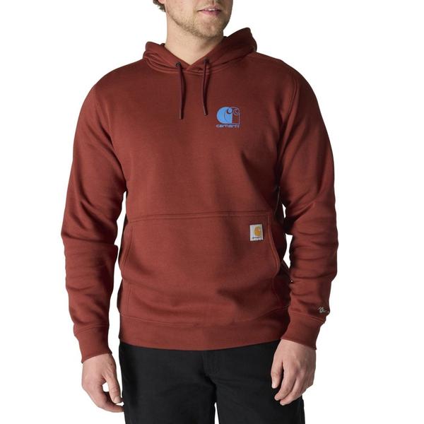 カーハート メンズ トップス シャツ トール ロゴ パーカー Carhartt 107064 Big and Tall Force Logo Hoodie - Factory Seconds Dark Spice Red レッド