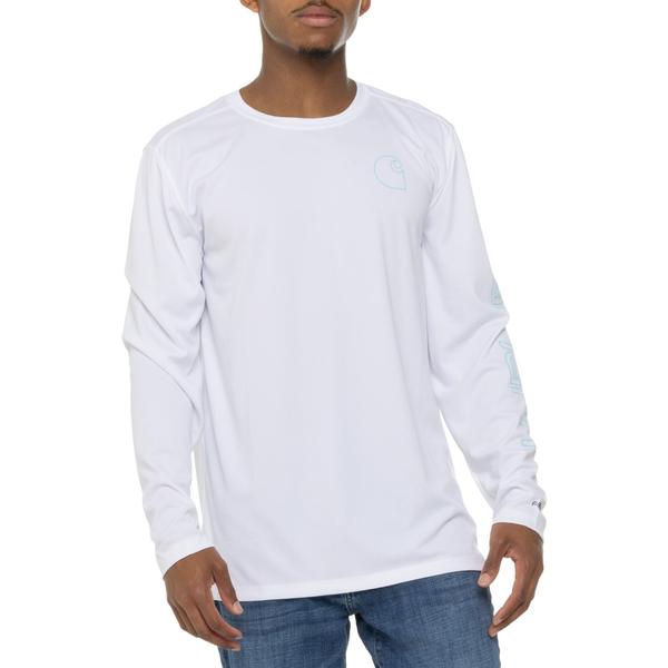 カーハート メンズ トップス Tシャツ グラフィック Carhartt 106164 Force Sun Defender Graphic T-Shirt - UPF 50+ Long Sleeve White ホワイト