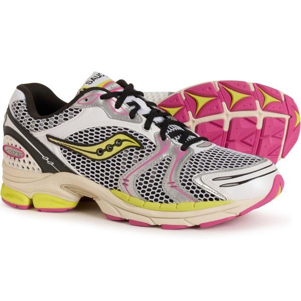 サッカニー レディース シューズ スニーカー Saucony ProGrid Triumph 4 Running Shoes (For Men and Women) White/Fluo 白いこと