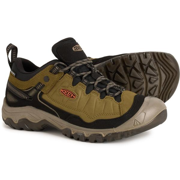 キーン メンズ シューズ スニーカー レザー Keen Targhee IV Hiking Shoes - Waterproof Leather (For Men) Dark Olive/Gold Flame オリーブ