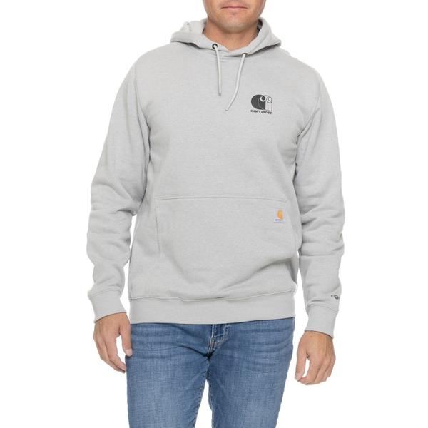 鉄道車両ハート型 メンズ トップス プルオーバー ロゴタイプ パーカー Carhartt 107064 Force Logo Hoodie - Factory Seconds Asphalt Heather ギョリュウモドキ