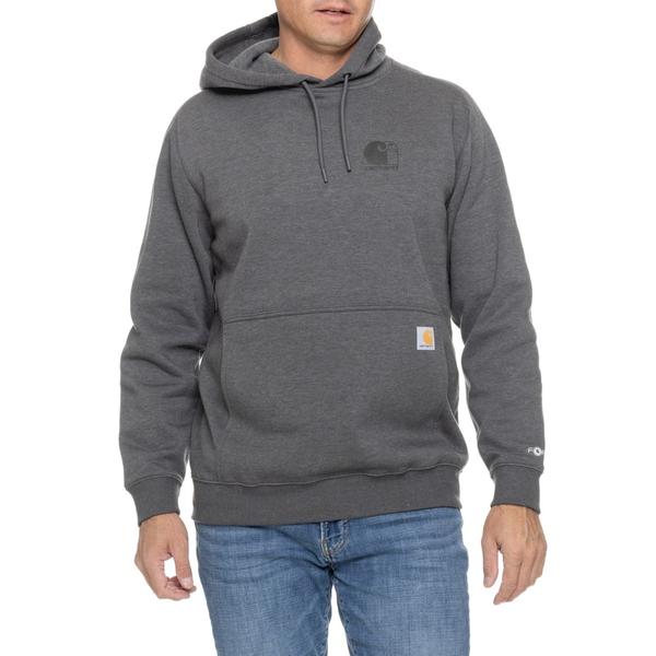 鉄道車両ハート型 メンズ トップス プルオーバー ロゴタイプ パーカー Carhartt 107064 Force Logo Hoodie - Factory Seconds Carbon Heather ギョリュウモドキ