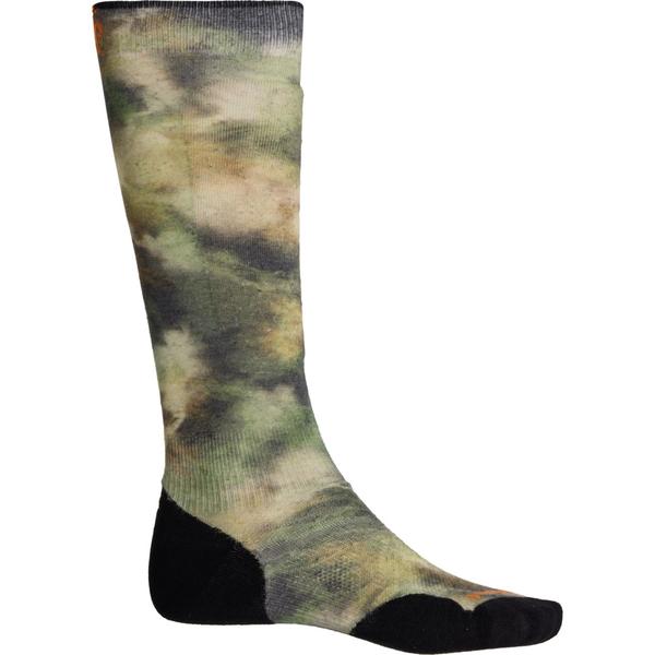 スマートウール メンズ アンダーウェア 靴下 プリント SmartWool Targeted Cushion Groovy Tie-Dye Print Ski Socks - Merino Wool Over the Calf (For Men and Women) Winter Moss
