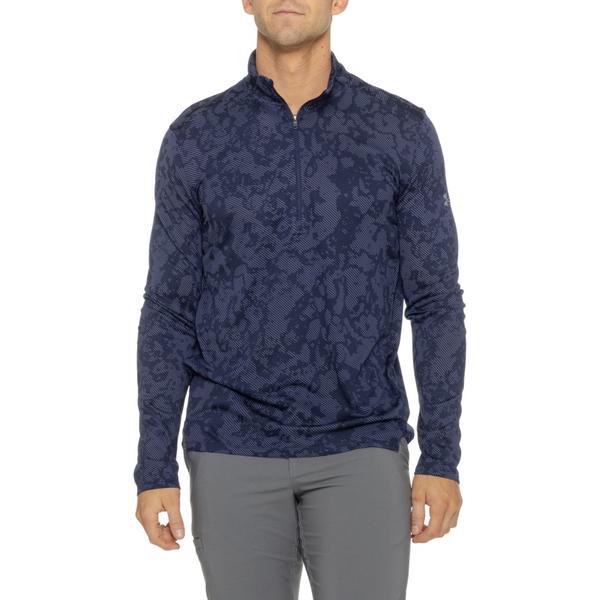 アンダーアーマー メンズ アウター ジャケット・ブルゾン シャツ Under Armour Tech Vent Shirt - Zip Neck Long Sleeve Navy Novelty ネイビー