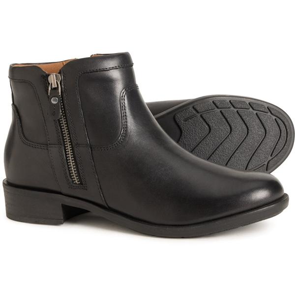 コブ ヒル レディース シューズ ブーツ・レインブーツ ギャザー レザー Cobb Hill Novela Ruched Booties - Leather (For Women) Black ブラック