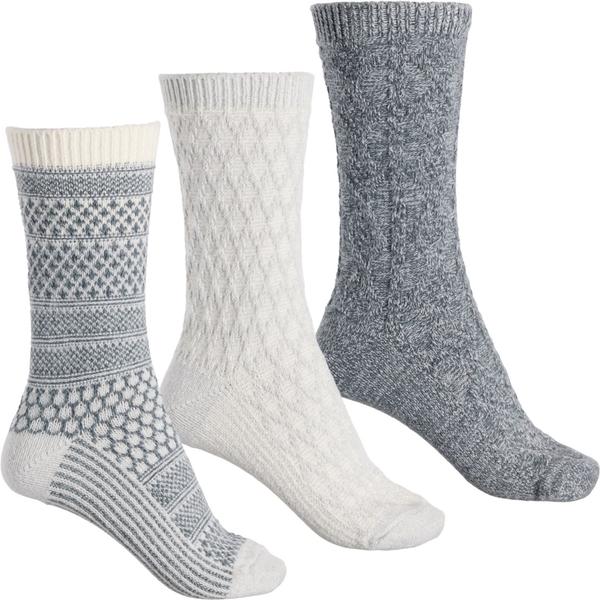 ベアパウ レディース シューズ ブーツ・レインブーツ アンクル Bearpaw Geo Texture Ankle Boot Socks - 3-Pack Crew (For Women) Egret