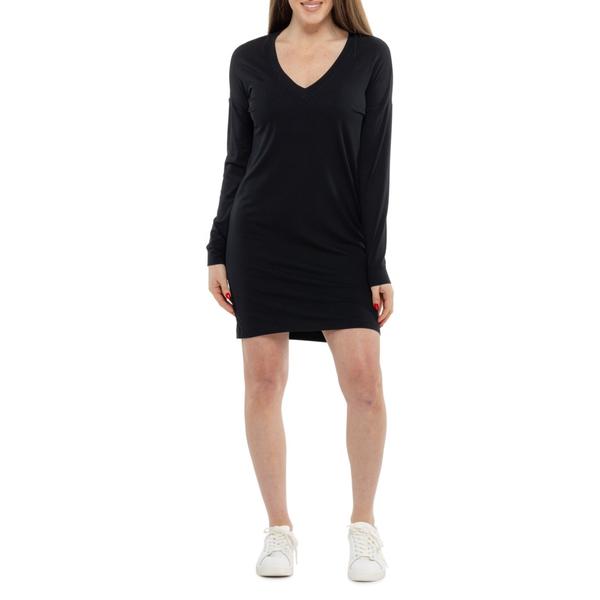 ロル レディース トップス ワンピース Vネック Lole Traverse V-Neck Dress - Long Sleeve Black - N415 ブラック