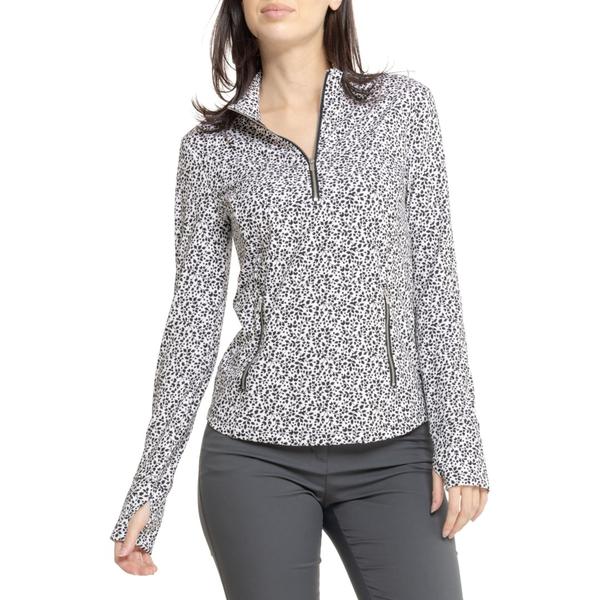 ローラアシュレイ レディース トップス ティーシャツ 上衣 Laurashley Zip-Neck Jacket - UPF 50 Rhys Floral シャツ・ブラウス-レディースファッション-トップス