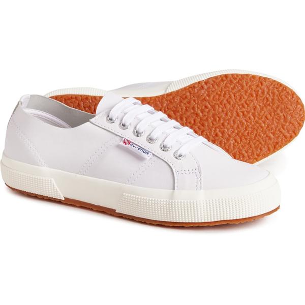 スペルガ レディース シューズ スニーカー レザー Superga 2750 Sneakers - Unlined Nappa Leather (For Women) Optical White-Silver ホワイト｜ReVida 店