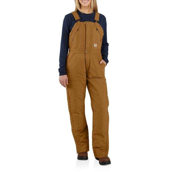 カーハート レディース ボトムス カジュアルパンツ プラスサイズ オーバーオール Carhartt 104694 Plus Loose Fit Washeduck Bib Overalls - Insulated Carhartt Brown ブラウン